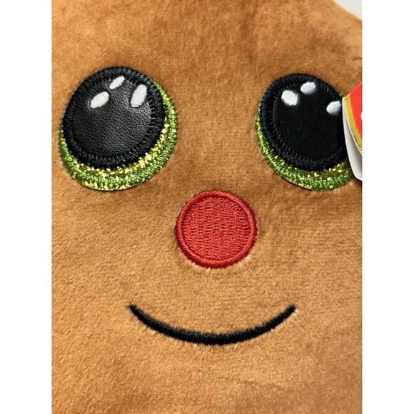 Christmas Ty Squish-A-Boo Cookie Gingerbread Plush 10" diam Pillow Holiday - Picture 2 of 11